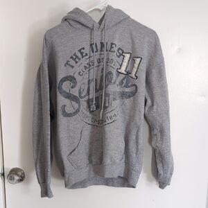 Gray Graphic Sweatshirt Hoodie Casual Streetwear